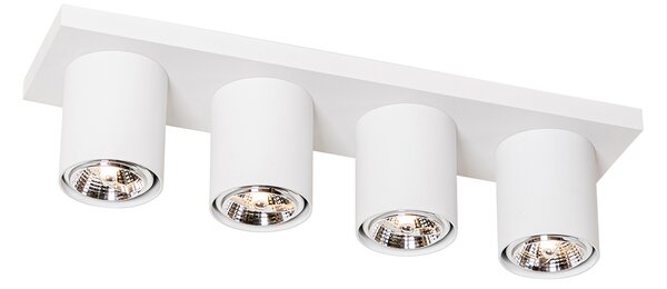 Modern mennyezeti spotlámpa fehér 4-lámpás - Tubo