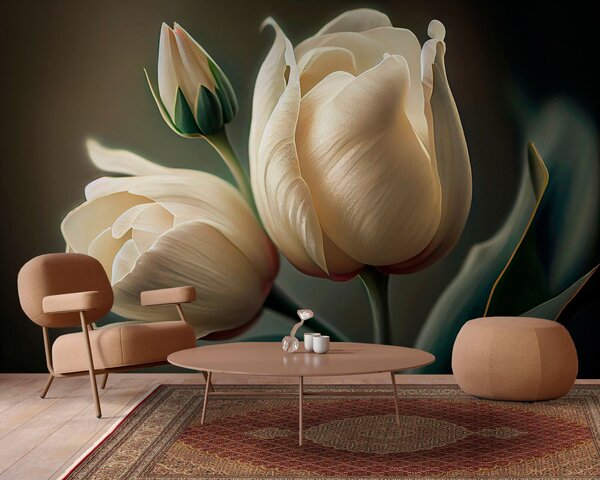 Fotótapéta Krémes tulipánok szelíd virágzásban, Modern fotótapéta, Modern fotótapéta, u94253 - Muralas.hu