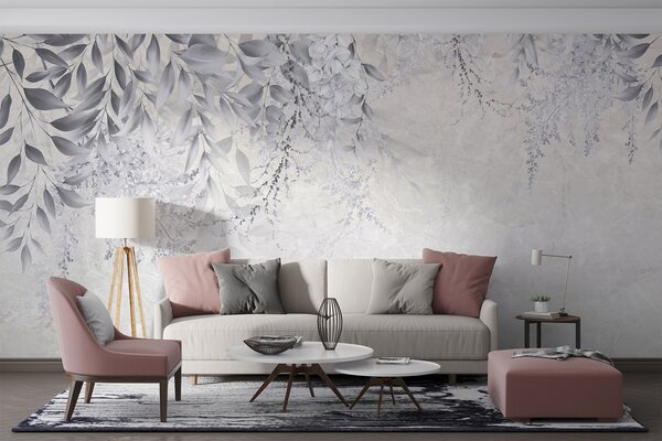 Fotótapéta Elegáns levelek mintája lágy árnyalatokkal, Modern fotótapéta, Modern fotótapéta, u94228 - Muralas.hu
