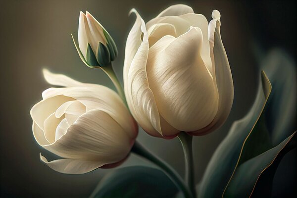 Fotótapéta Krémes tulipánok szelíd virágzásban, Modern fotótapéta, Modern fotótapéta, u94253 - Muralas.hu