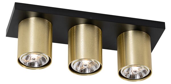 Modern mennyezeti reflektor fekete arannyal 3-lámpás - Tubo