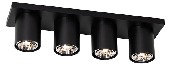 Modern mennyezeti spotlámpa fekete 4-lámpás - Tubo