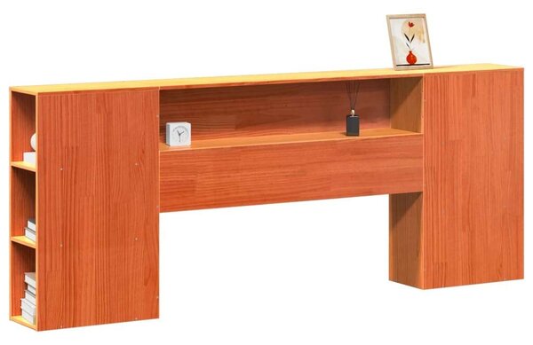 VidaXL Fenyőfa Fejtámla Tárolóval 200 cm