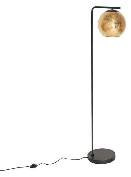 Design állólámpa fekete aranyszínű üveggel - Bert