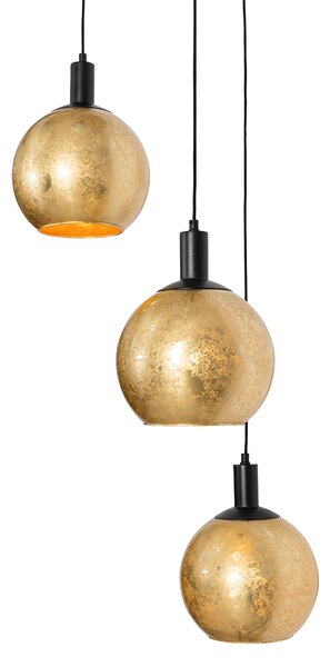 Design lógólámpa fekete arany üveggel 3-lámpás - Bert