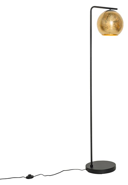 Design állólámpa fekete aranyszínű üveggel - Bert
