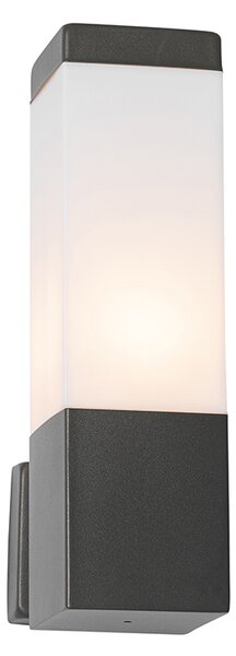 Modern kültéri fali lámpa sötétszürke opál üveggel - Malios