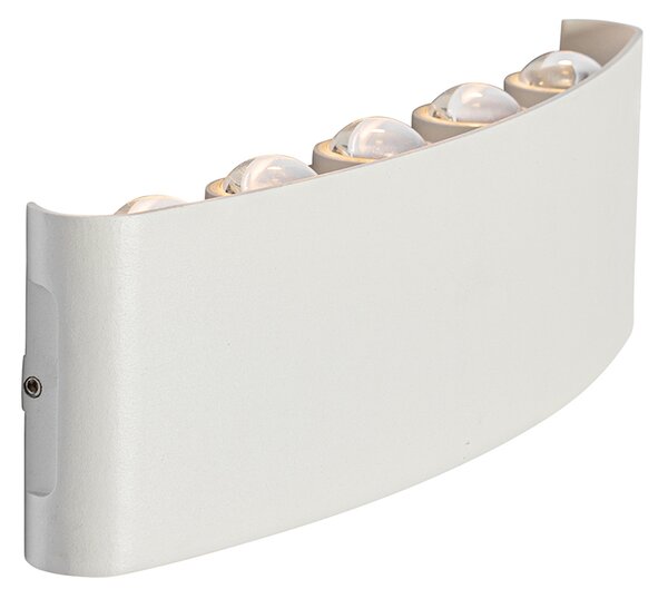 Kültéri fali lámpa fehér, LED-del, 10-lámpás, IP54 - Silly