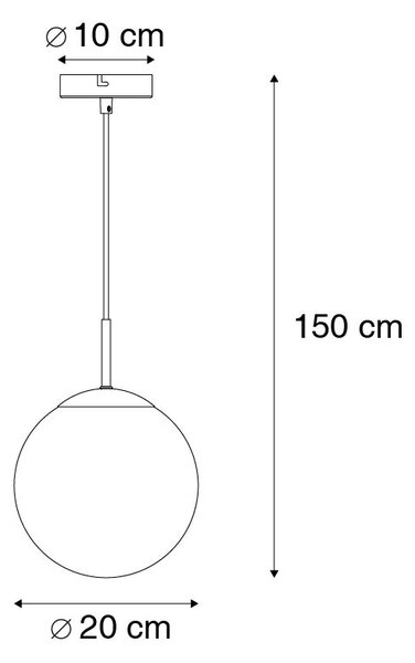 Okos függőlámpa sárgaréz óceánkék üveggel 20 cm WiFi-vel ST64 - Pallon