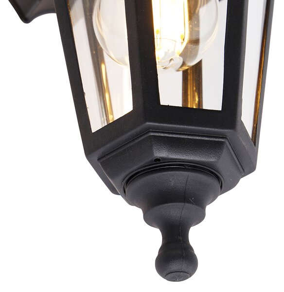 Okos kültéri fali lámpa fekete IP44 WiFi-vel ST64 - New Haven