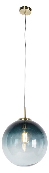 Okos függőlámpa sárgaréz óceánkék üveggel 33 cm WiFi ST64-gyel - Pallon