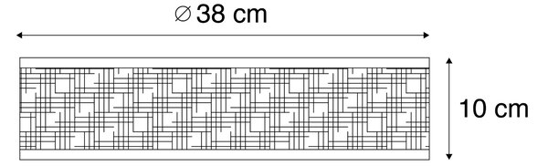 Keleti mennyezeti lámpa rattan 40 cm 3-lámpás - Tromma