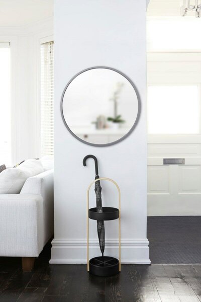 Umbra Hub Kerek Fali Tükör Gumi Szegéllyel Szürke 61cm