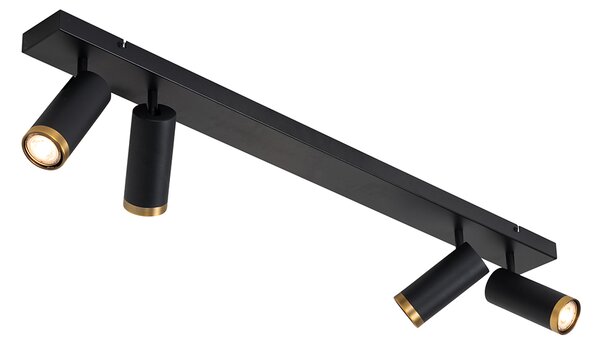 Modern mennyezeti reflektor fekete bronz színnel 4-lámpás állítható - Renna