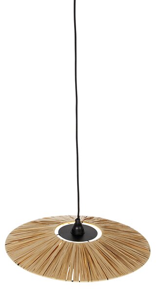 Rusztikus lógólámpa fekete kötéllel 45 cm - Leia