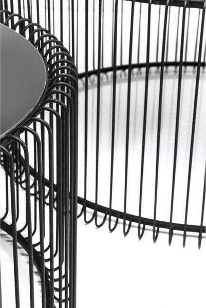 KARE Wire Dohányzóasztal Szett - Fekete - 2 db