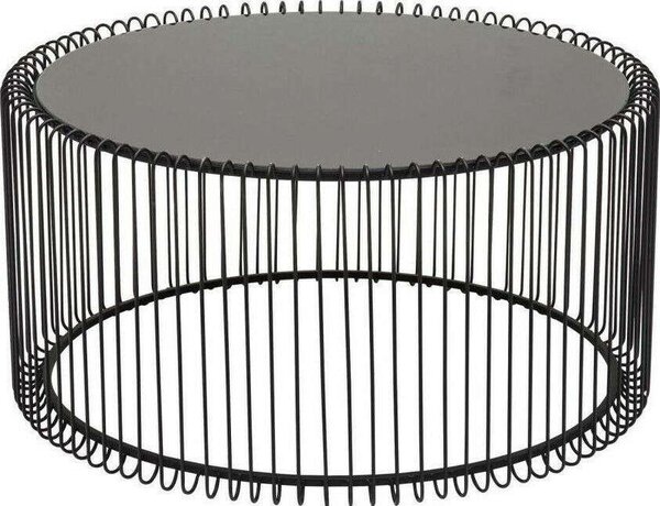 KARE Wire Dohányzóasztal Szett - Fekete - 2 db
