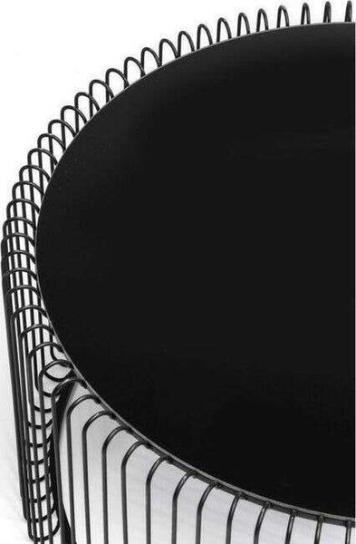 KARE Wire Dohányzóasztal Szett - Fekete - 2 db