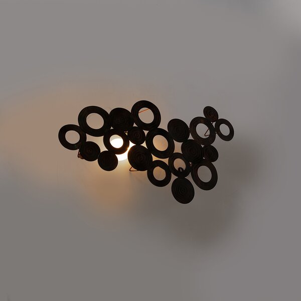 Art Deco fali lámpa réz 77 cm - Circles