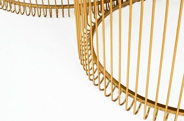 KARE Wire Dohányzóasztal Szett - Sárgaréz