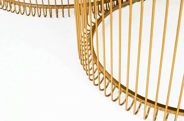 KARE Wire Dohányzóasztal Szett - Sárgaréz