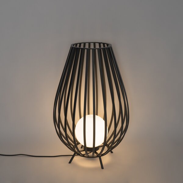 Design állólámpa fekete opál üveggel 70 cm - Angela