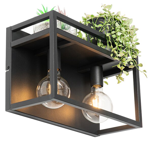 Okos fali lámpa fekete polccal, 2 Wi-Fi G95 - Cage Rack
