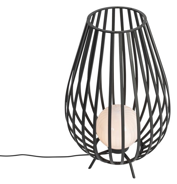 Design állólámpa fekete opál üveggel 70 cm - Angela