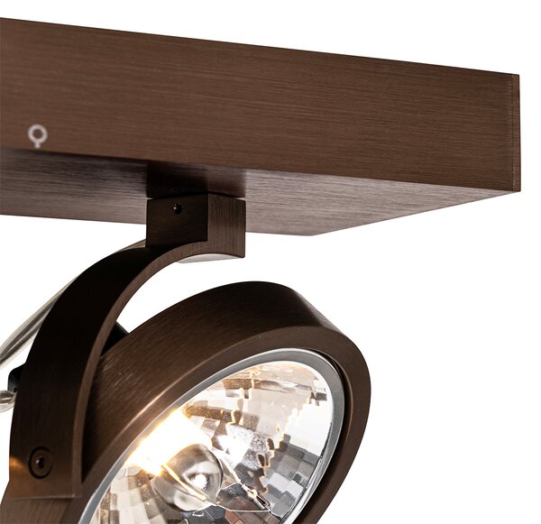 Design spotlámpa sötét bronz 2-lámpás forgatható és dönthető - Go
