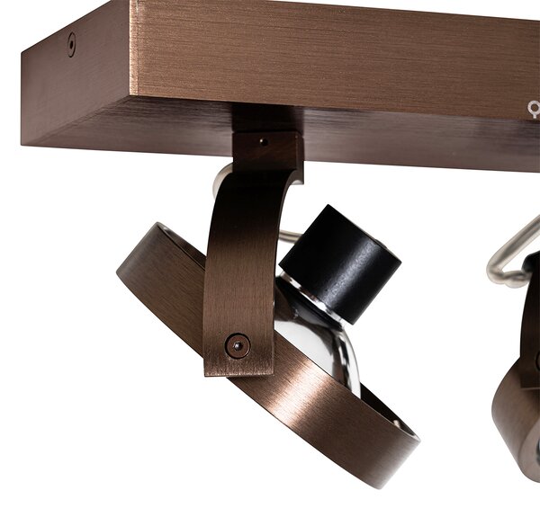 Design spotlámpa sötét bronz 2-lámpás forgatható és dönthető - Go