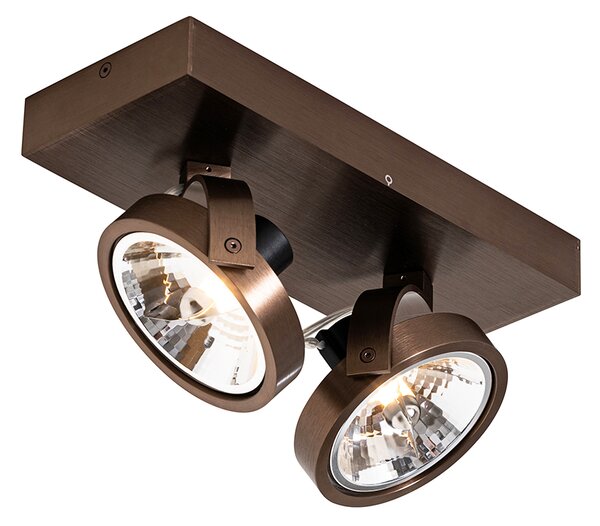 Design spotlámpa sötét bronz 2-lámpás forgatható és dönthető - Go