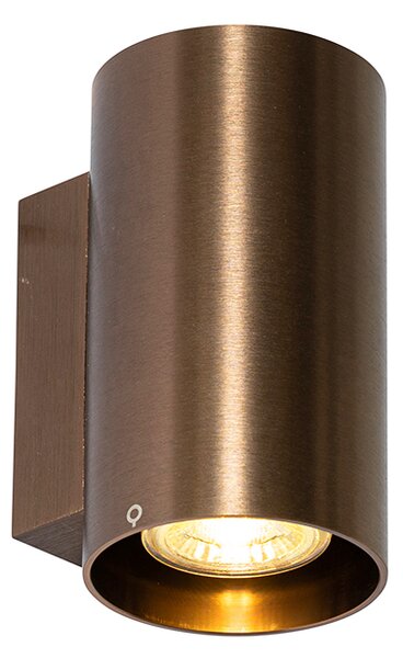 Modern fali lámpa sötét bronz kerek 2-lámpás - Sandy