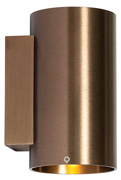 Modern fali lámpa sötét bronz kerek 2-lámpás - Sandy