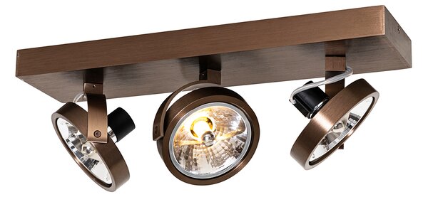Design spotlámpa sötét bronz 3-lámpás forgatható és dönthető - Go