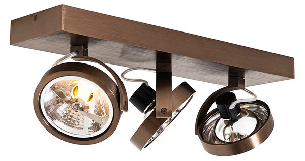 Design spotlámpa sötét bronz 3-lámpás forgatható és dönthető - Go