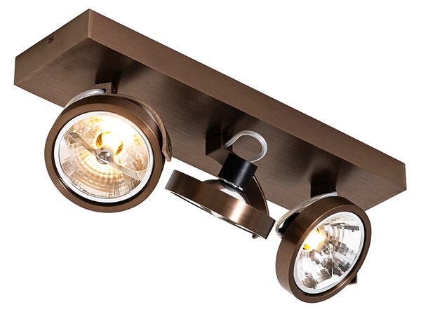 Design spotlámpa sötét bronz 3-lámpás forgatható és dönthető - Go