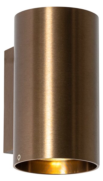 Modern fali lámpa sötét bronz kerek 2-lámpás - Sandy
