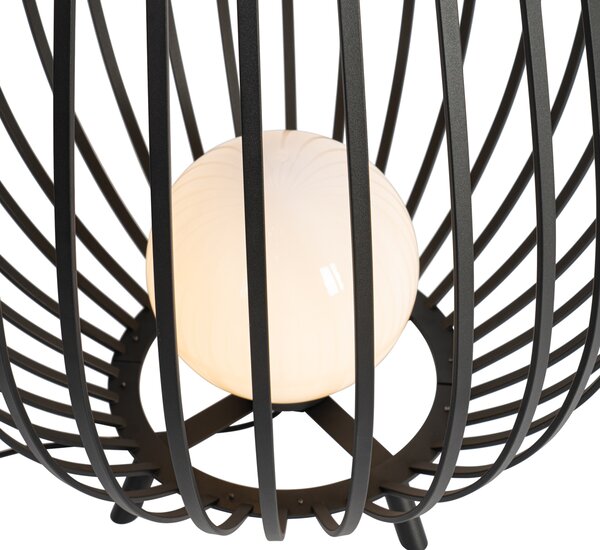 Design állólámpa fekete opál üveggel 110 cm - Angela