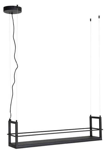 Függőlámpa fekete polccal, beépített LED-del, 3 fokozatban szabályozható - Cage Rack