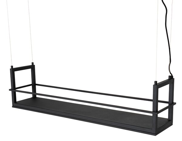 Függőlámpa fekete polccal, beépített LED-del, 3 fokozatban szabályozható - Cage Rack