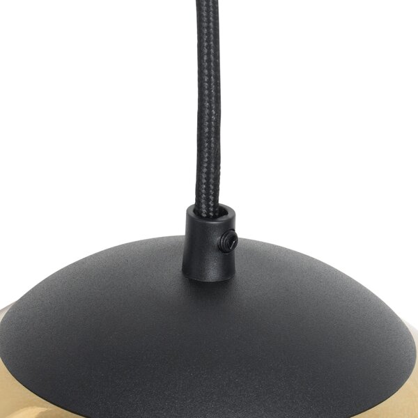 Okos függőlámpa fekete aranyszínű üveggel 20 cm, Wi-Fi-vel A60 - Pallon