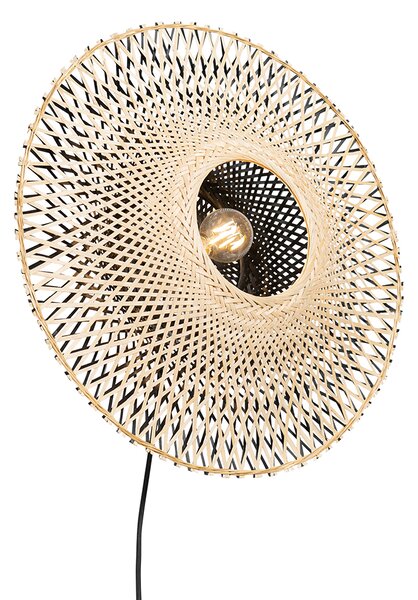 Okos fali lámpa bambusz 50 cm dugóval, Wi-Fi-vel A60 - Rina