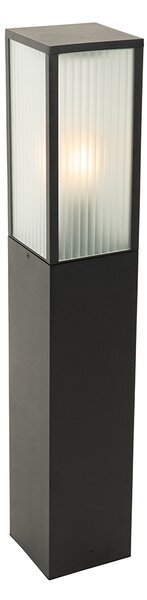 Okos kültéri állólámpa fekete bordázott üveggel 80 cm WiFi A60-nal - Charlois