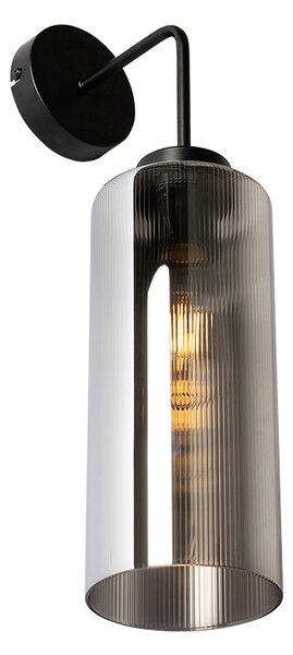 Art Deco fali lámpa fekete füstüveggel - Laura