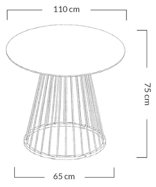 Glam Marble Kerek Étkezőasztal - 110 cm