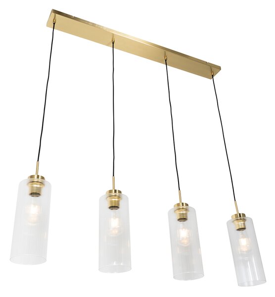 Art Deco függőlámpa arany üveggel 4 lámpás - Laura