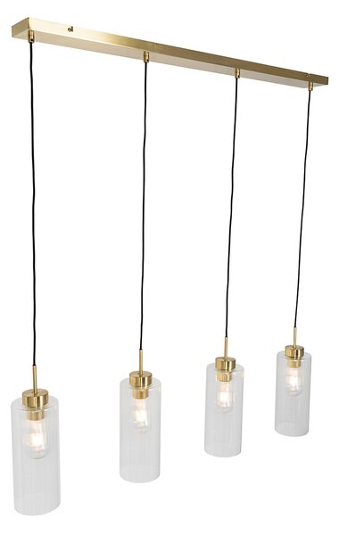 Art Deco függőlámpa arany üveggel 4 lámpás - Laura