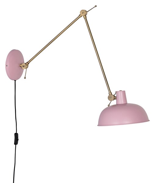 Retro fali lámpa acél rózsaszín bronzzal - Milou