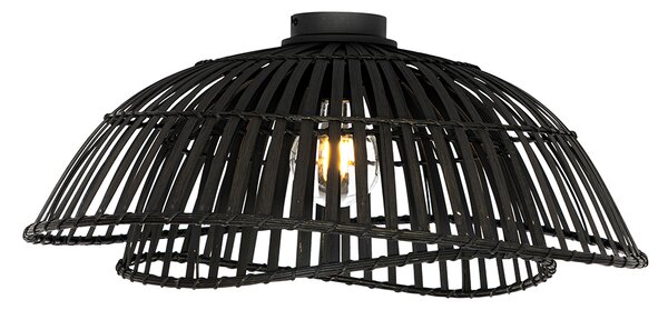 Keleti mennyezeti lámpa fekete bambusz 62 cm - Pua