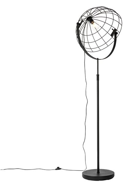 Ipari állólámpa fekete 50 cm állítható - Hanze